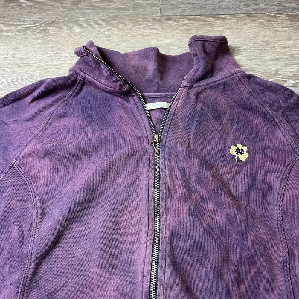 Lady Vesta Jacket Womens XL Purple Notre Dame Supima Cotton Zip Up Sweatshirt